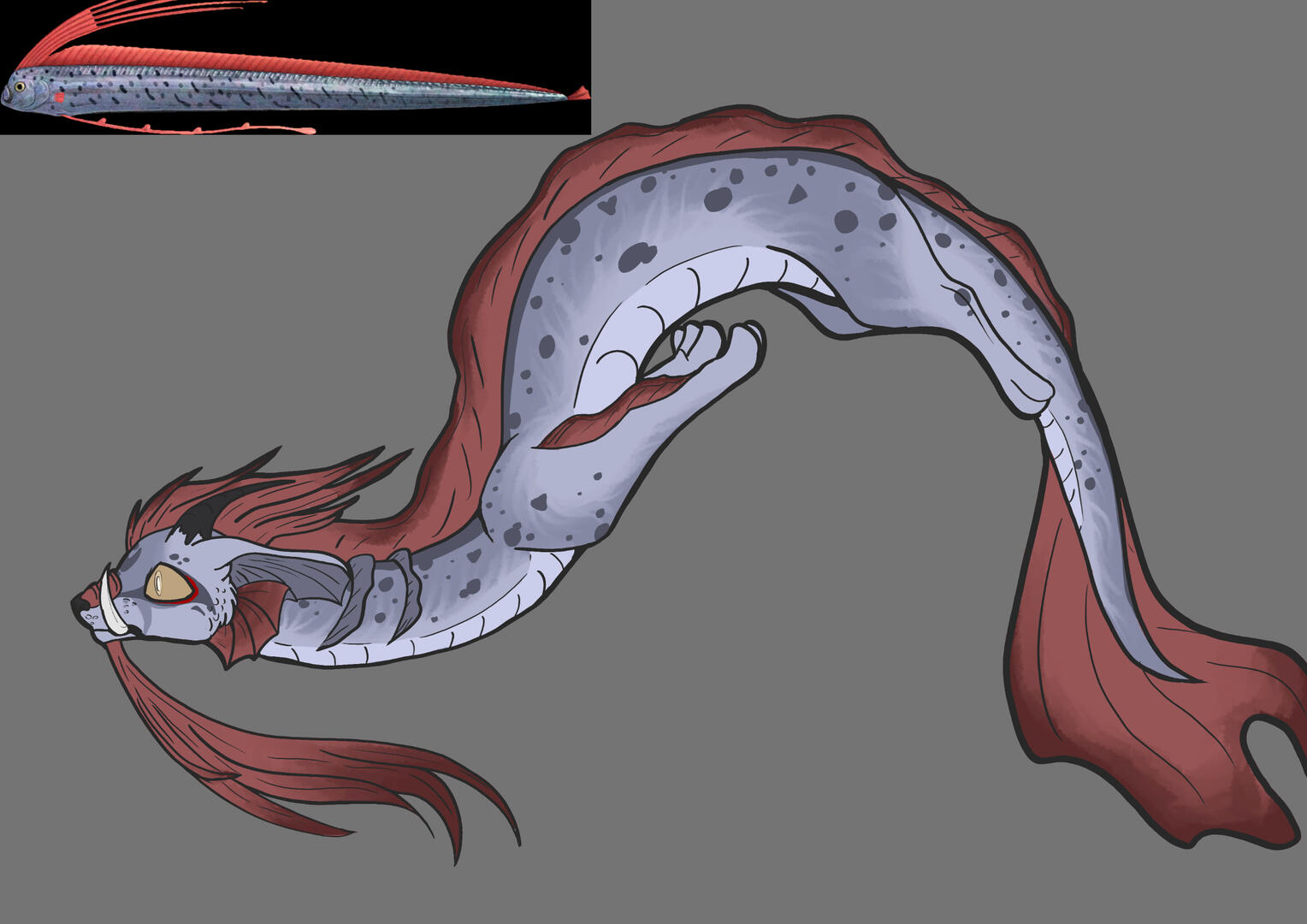 oarfish-inspired japanese dragon design